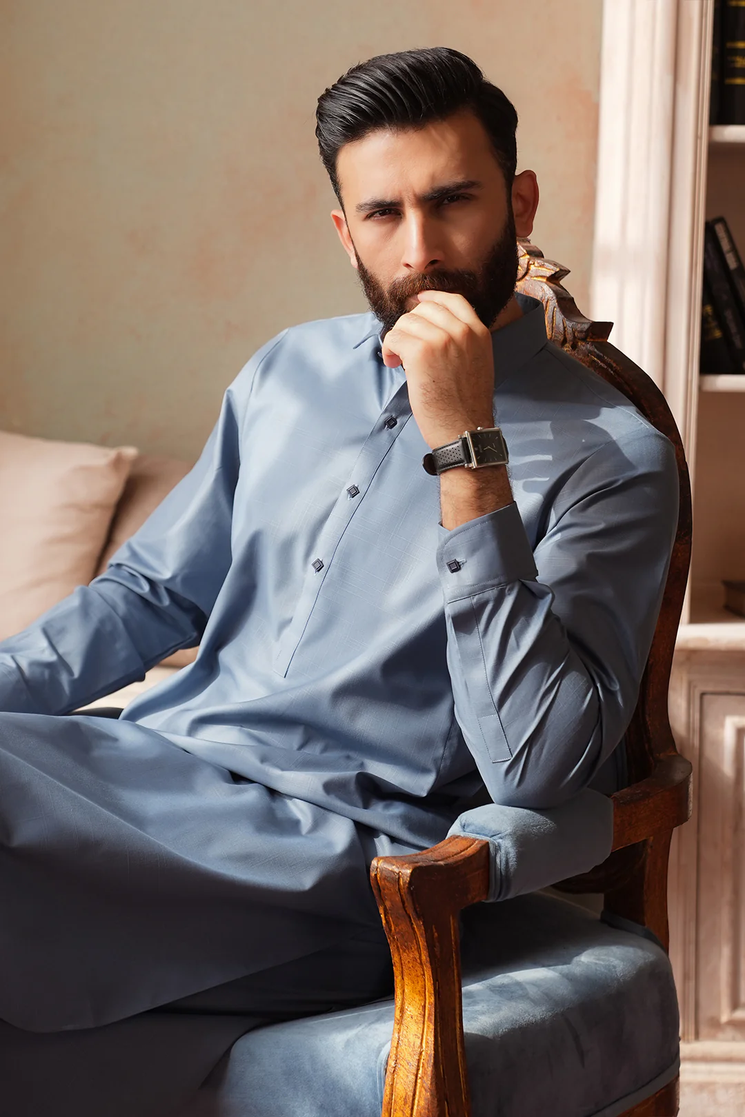 Slub Textured Shalwar Kameez - 6007 - Image 7