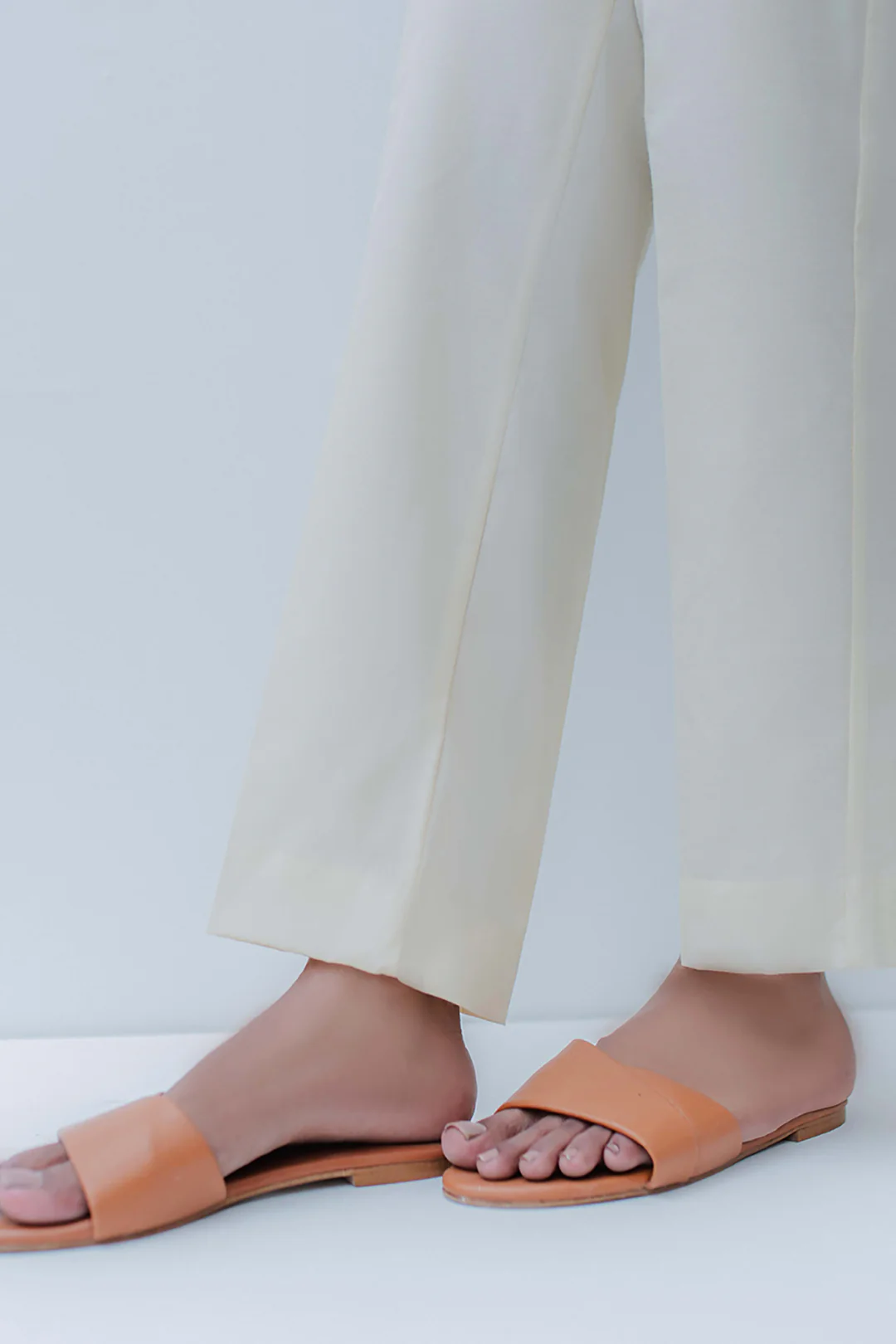 Straight Trouser Cotton Silk Beige - 0025 - Image 2