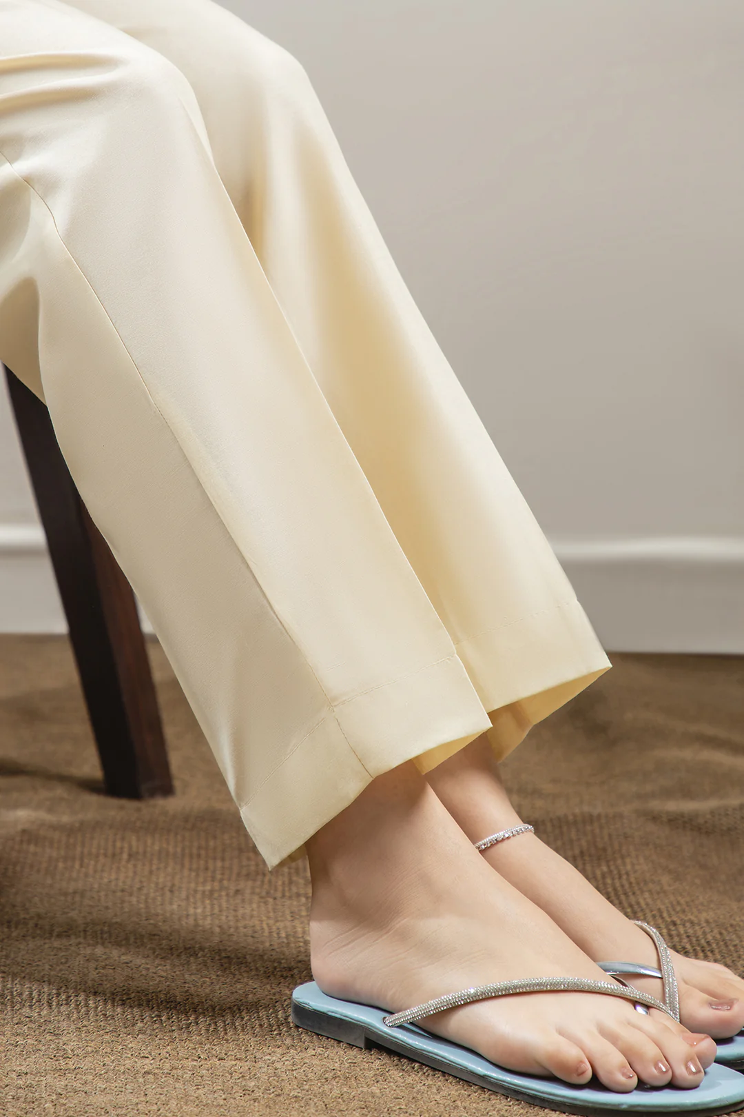 Straight Trouser Cotton Silk Off White - 0025 - Image 6