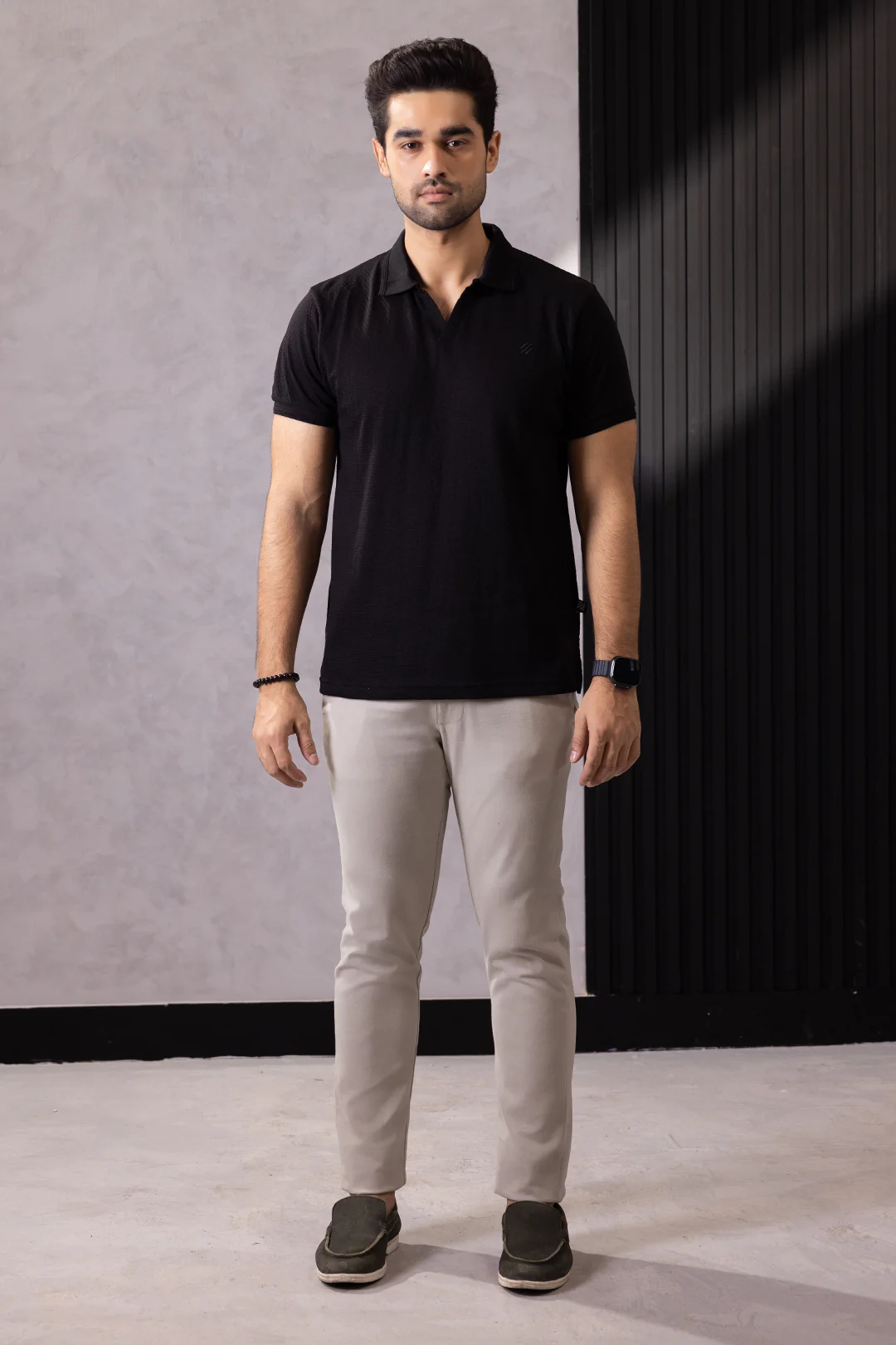Textured Johnny Collar Polo - 5004 - Image 2