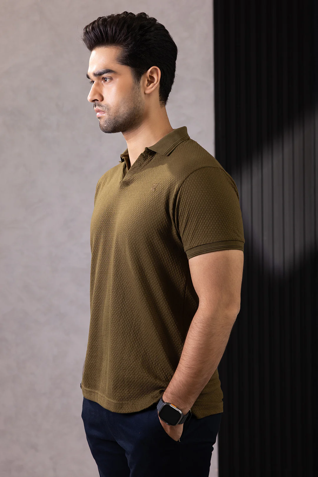 Textured Johnny Collar Polo - 5004 - Image 31
