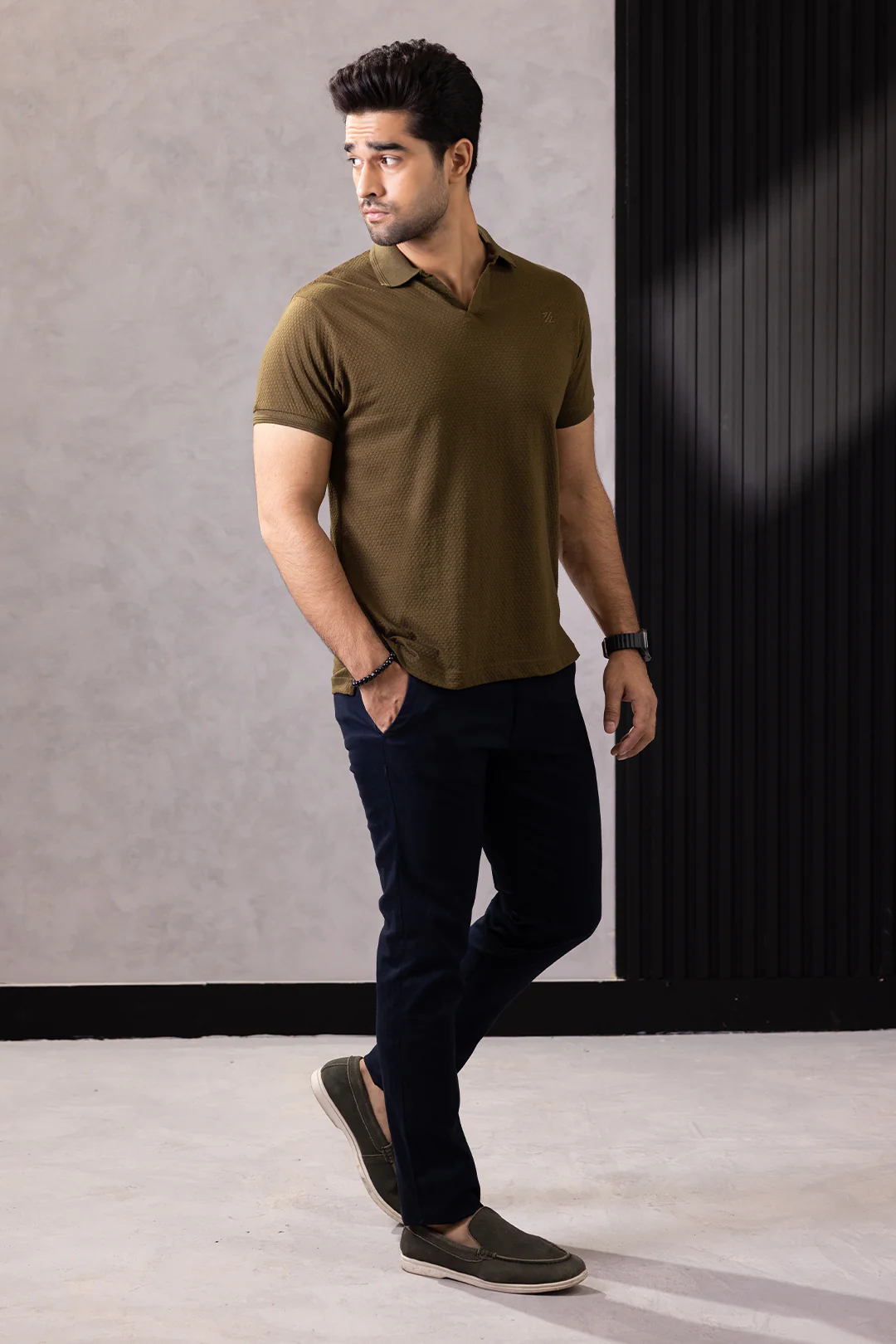 Textured Johnny Collar Polo - 5004 - Image 32