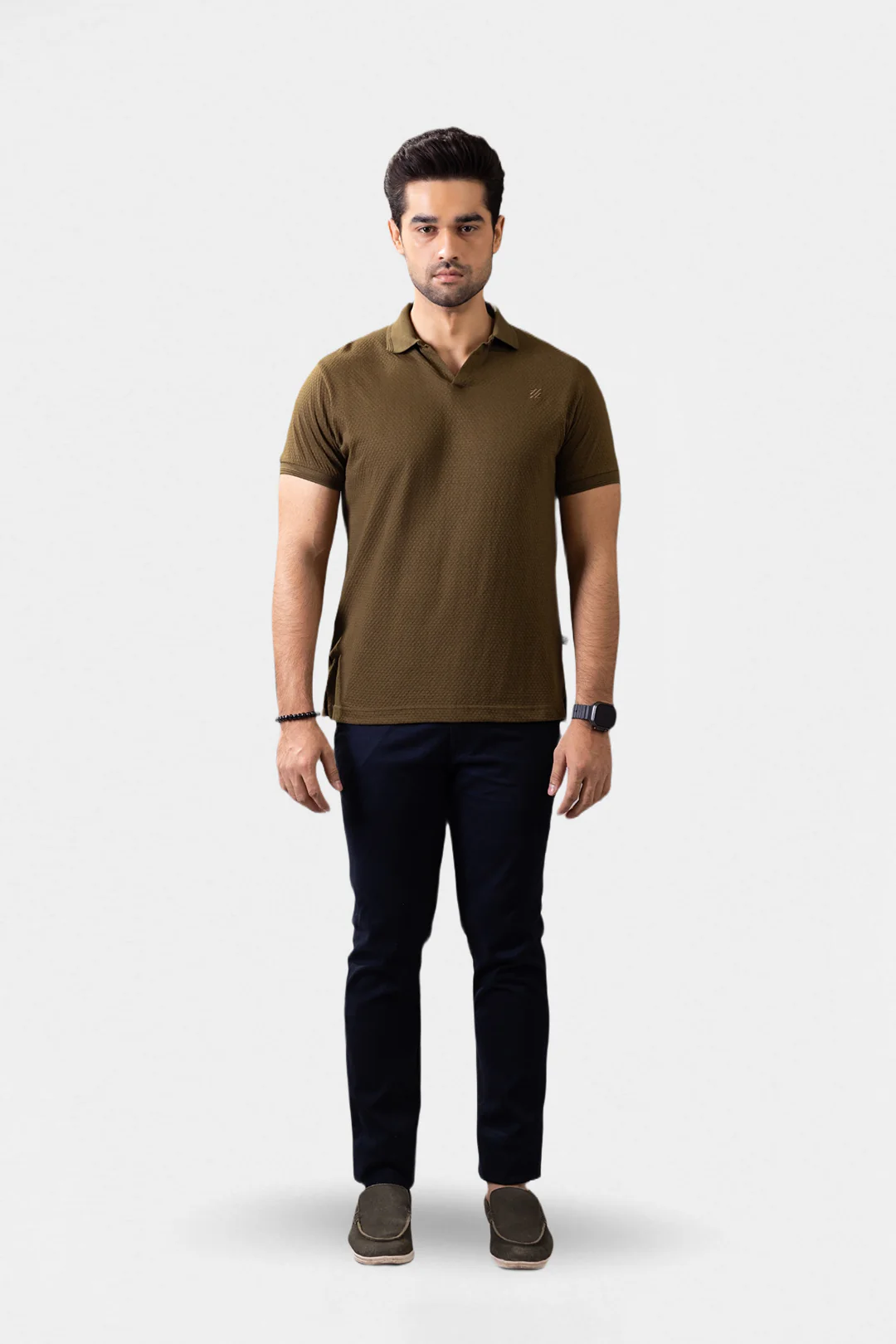 Textured Johnny Collar Polo - 5004 - Image 6