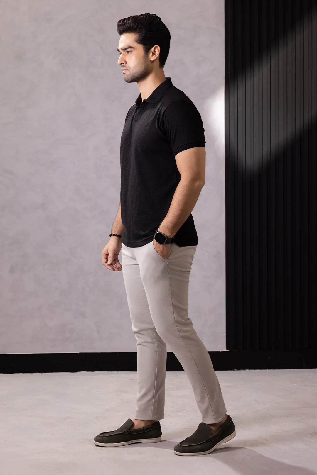 Textured Johnny Collar Polo - 5004 - Image 8