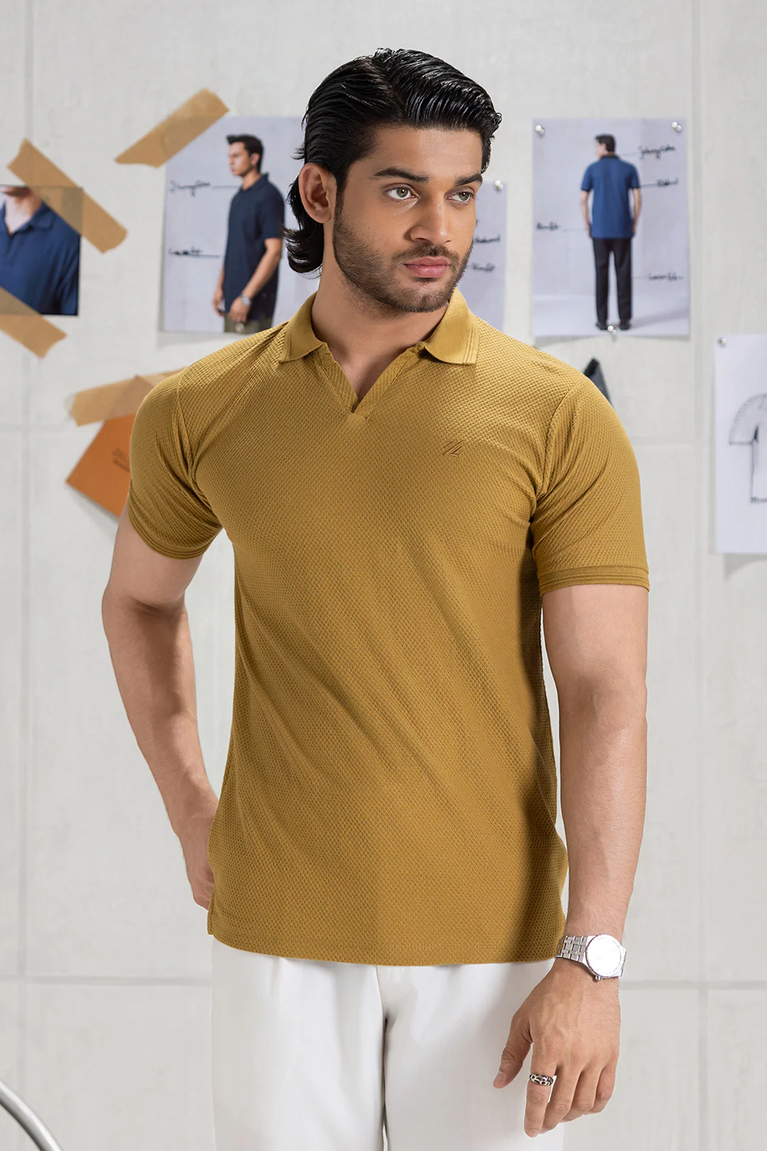 Textured Johnny Collar Polo - 5005 - Image 22