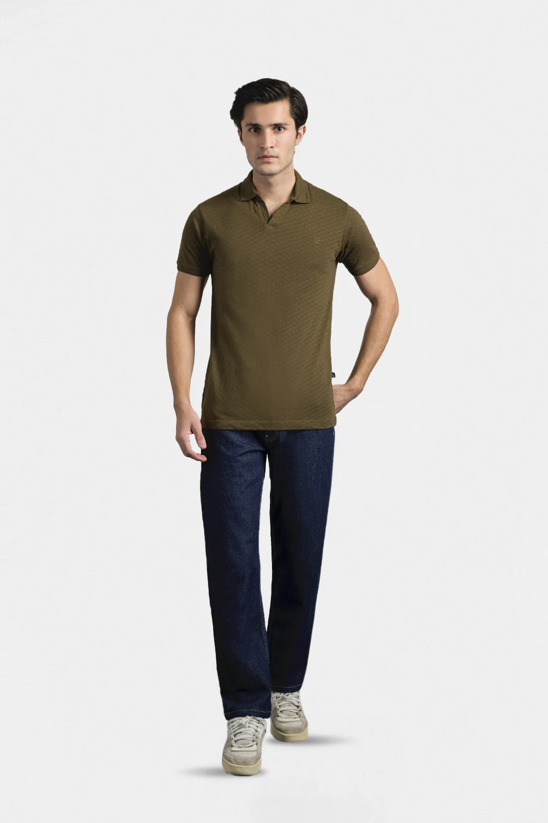 Textured Johnny Collar Polo - 5005 - Image 3