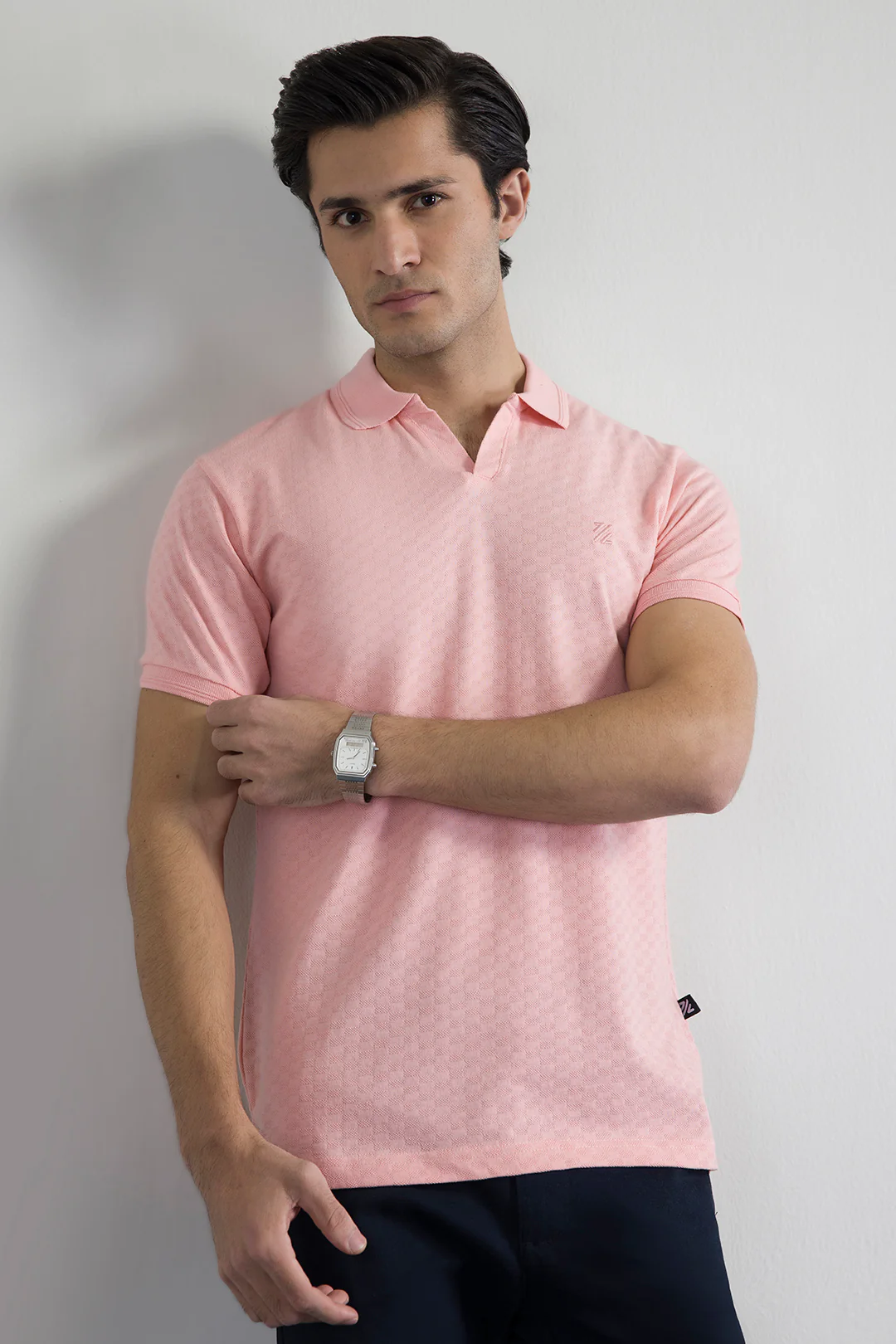 Textured Johnny Collar Polo - 5005 - Image 45