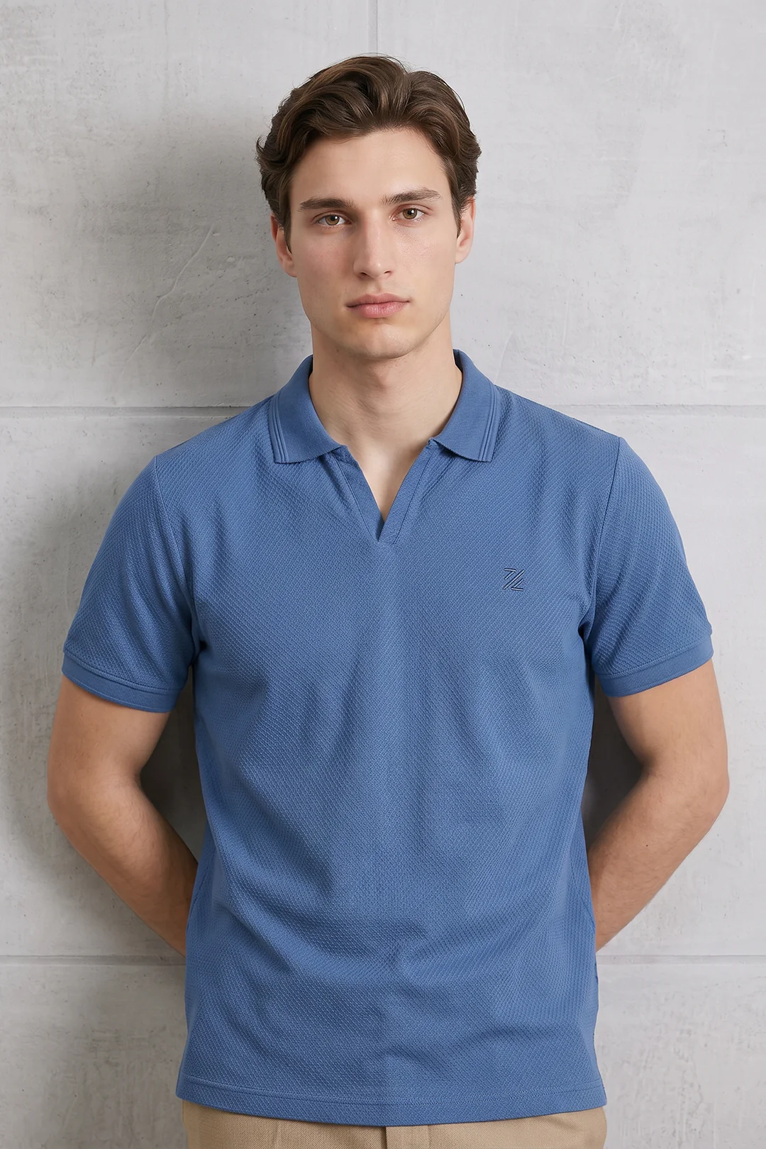 Textured Johnny Collar Polo - 5005 - Image 3
