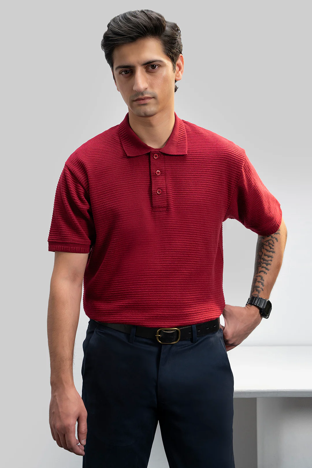 Textured Polo - 5001 - Image 3