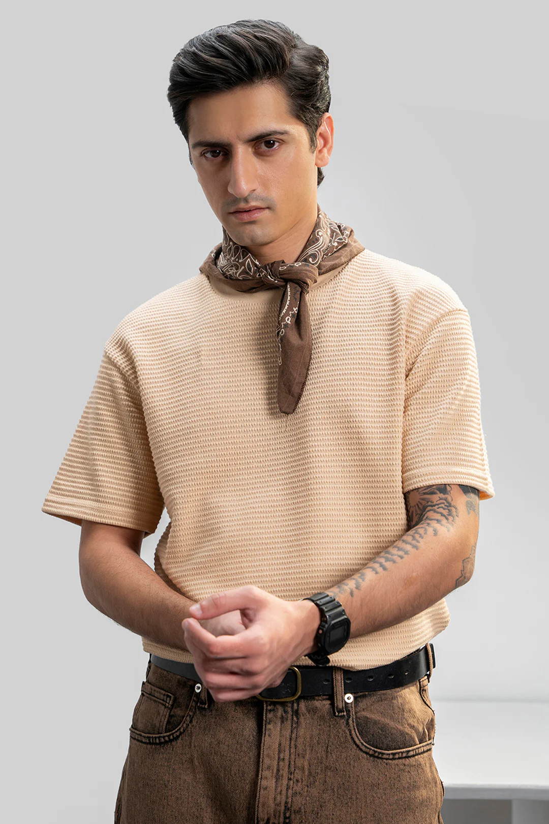 Textured T-Shirt - 5003 - Image 3