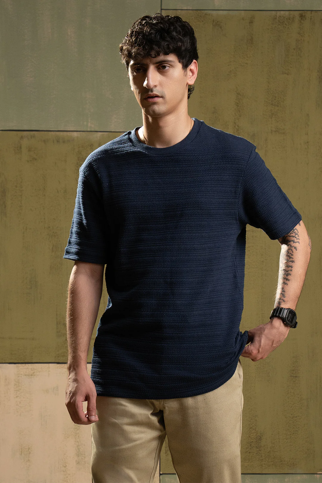 Textured T-Shirt - 5002 - Image 5