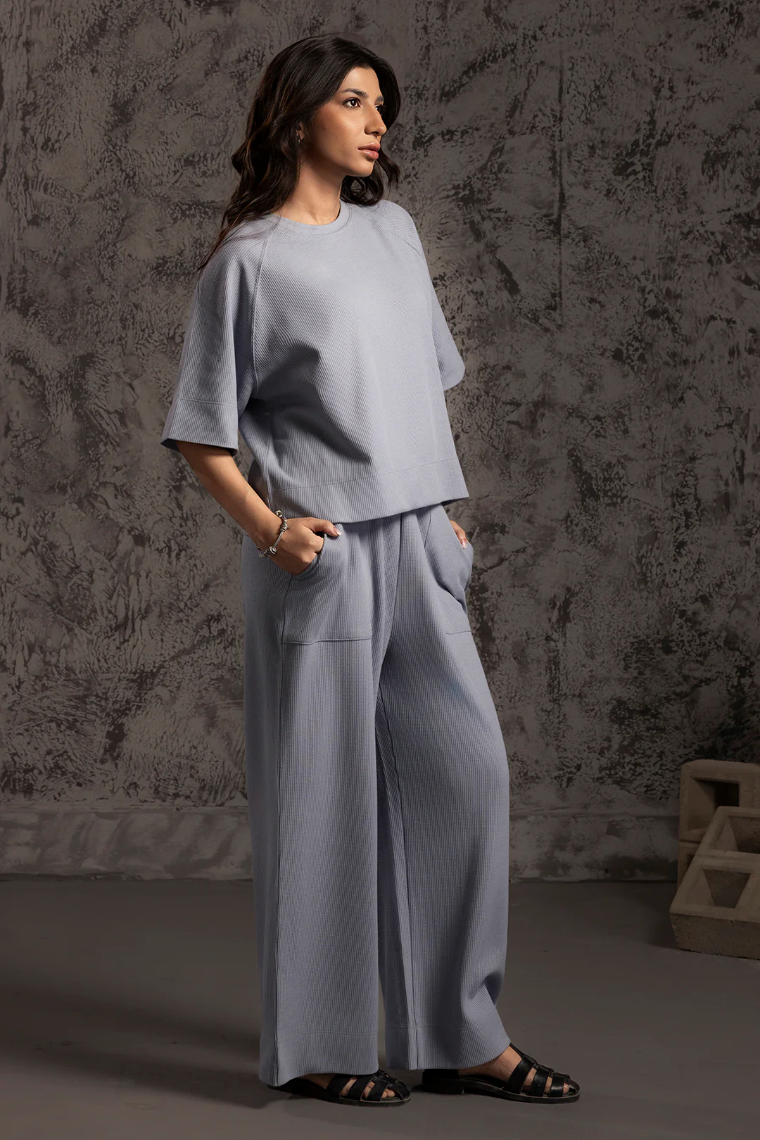 Waffle Knit Co-Ord Set Trouser - 5002 - Image 5