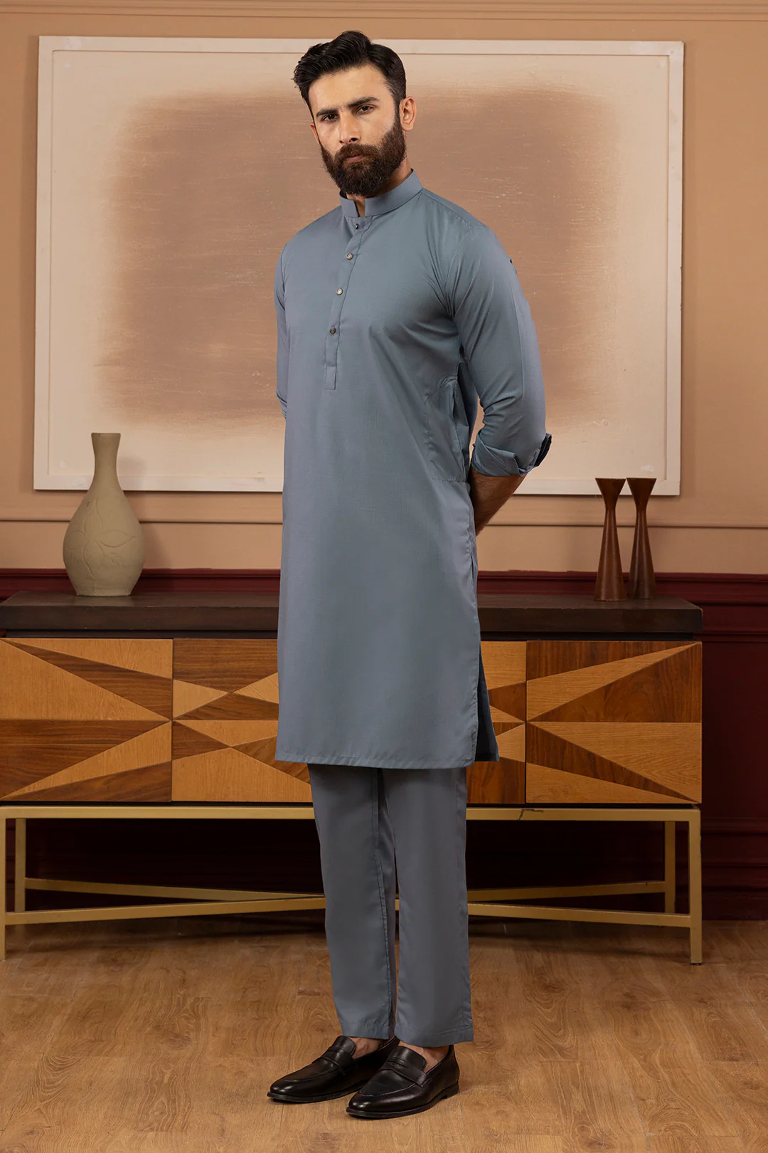 Wash & Wear Kurta Pajama - 9012 - Image 8
